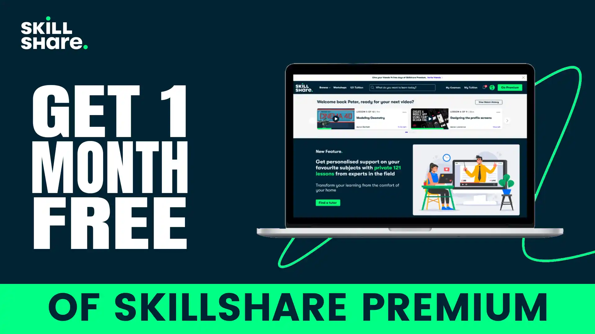 Get 1 Month Free of Skillshare Premium
